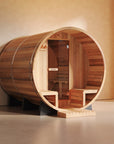 Barrel Sauna - ClassicRound with Porch, 6 Person
