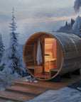 Barrel Sauna - ClassicRound with Porch, 6 Person